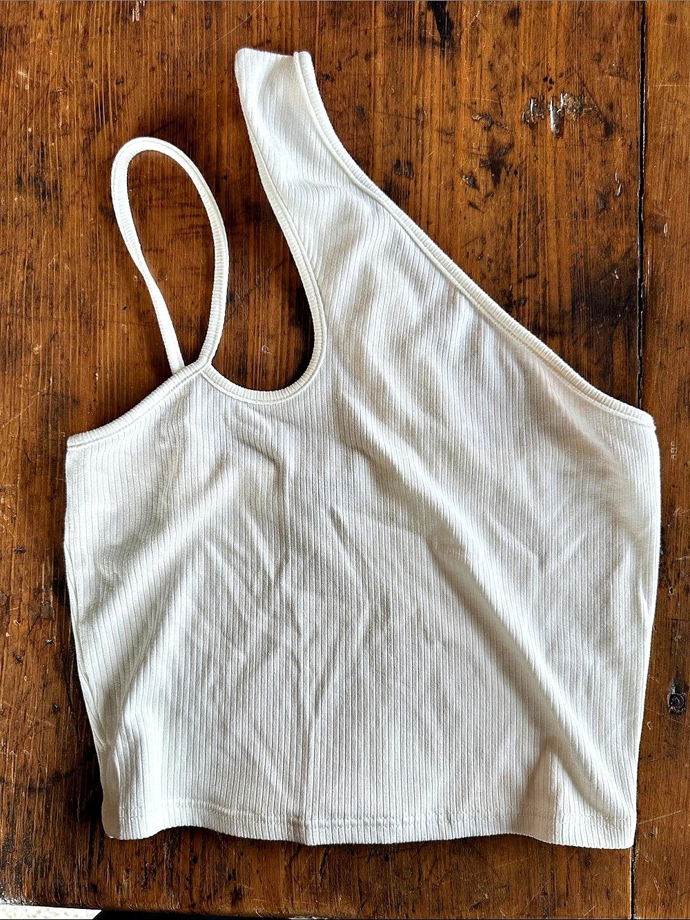 paper moon Ribbed Crop Tank Top in White Size Medium NWT